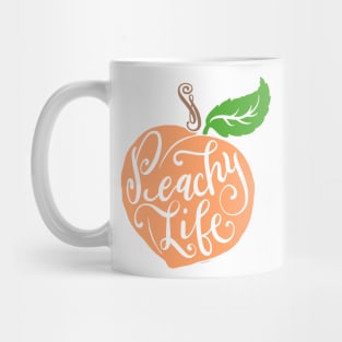 Peachy Life Quote Graphic Peach Design Color Mug